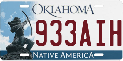 OK license plate 933AIH