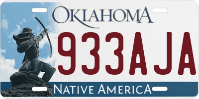OK license plate 933AJA