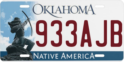 OK license plate 933AJB