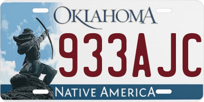 OK license plate 933AJC