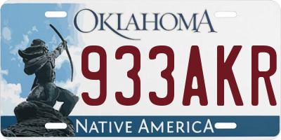 OK license plate 933AKR