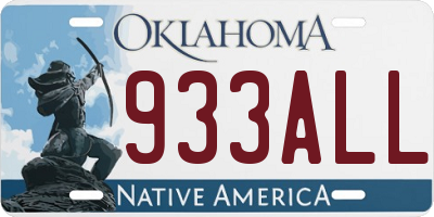 OK license plate 933ALL