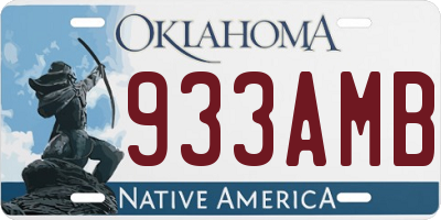 OK license plate 933AMB