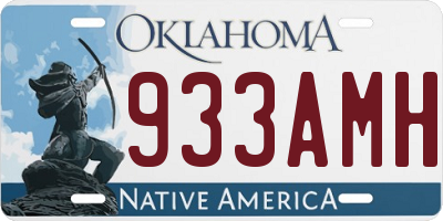 OK license plate 933AMH