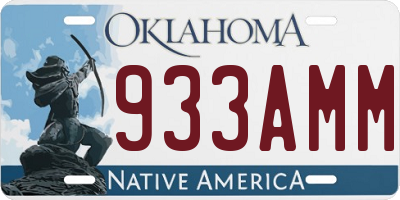 OK license plate 933AMM