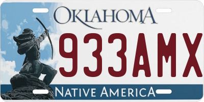 OK license plate 933AMX
