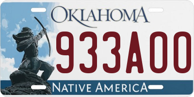 OK license plate 933AOO