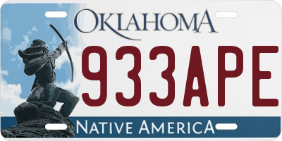 OK license plate 933APE