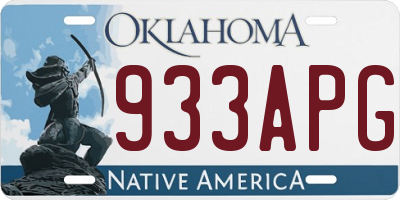 OK license plate 933APG