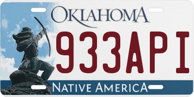 OK license plate 933API