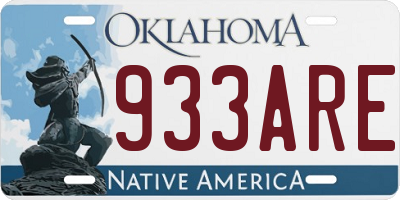 OK license plate 933ARE