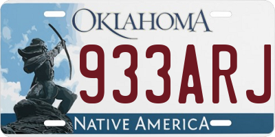 OK license plate 933ARJ