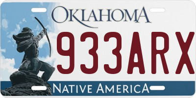 OK license plate 933ARX