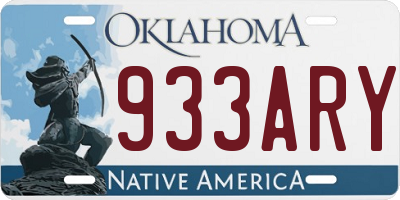 OK license plate 933ARY