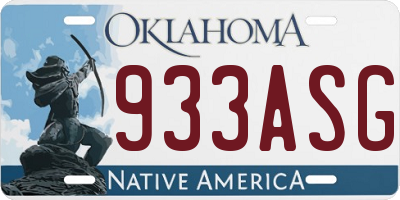 OK license plate 933ASG