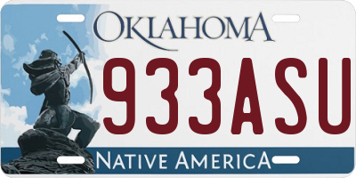 OK license plate 933ASU