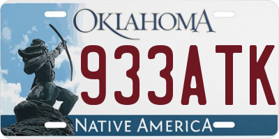 OK license plate 933ATK
