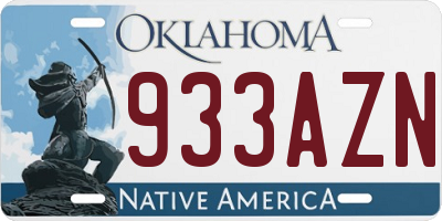 OK license plate 933AZN