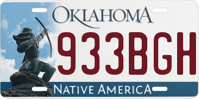 OK license plate 933BGH