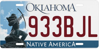 OK license plate 933BJL