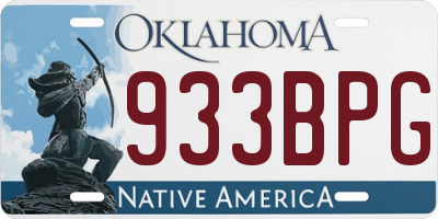 OK license plate 933BPG