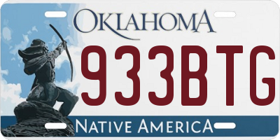 OK license plate 933BTG