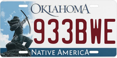 OK license plate 933BWE