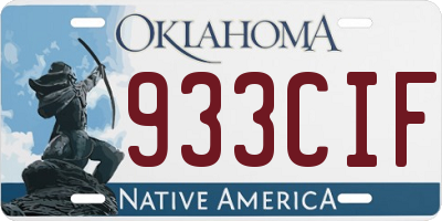 OK license plate 933CIF