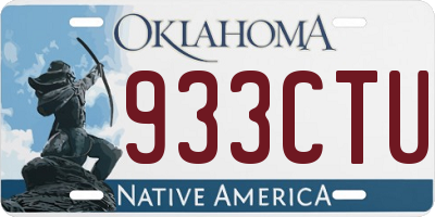 OK license plate 933CTU