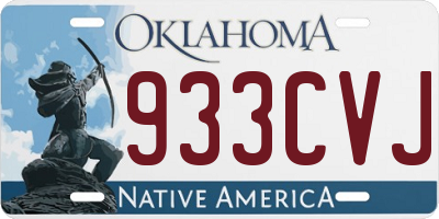 OK license plate 933CVJ