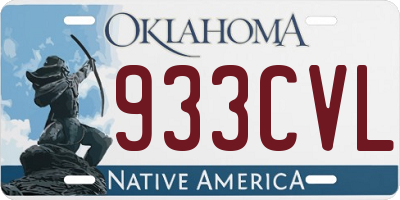 OK license plate 933CVL