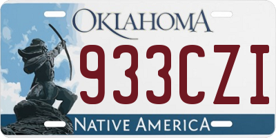 OK license plate 933CZI