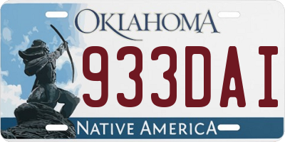 OK license plate 933DAI