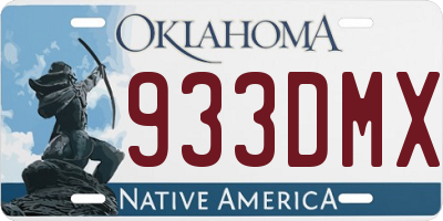 OK license plate 933DMX