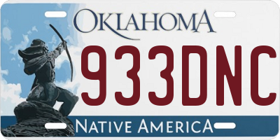 OK license plate 933DNC