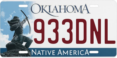 OK license plate 933DNL