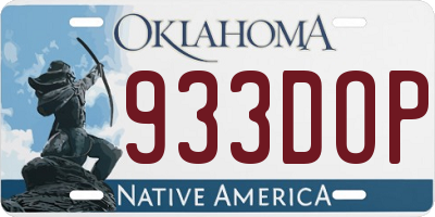 OK license plate 933DOP