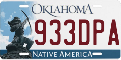 OK license plate 933DPA