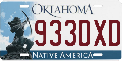 OK license plate 933DXD