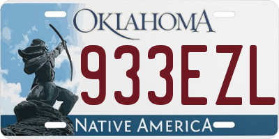 OK license plate 933EZL