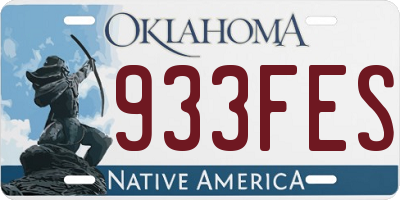 OK license plate 933FES