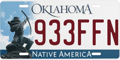 OK license plate 933FFN