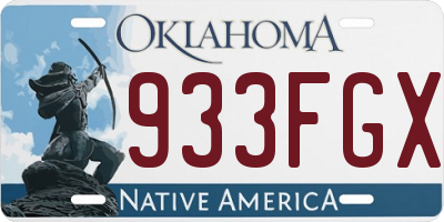 OK license plate 933FGX