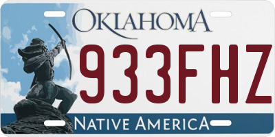 OK license plate 933FHZ