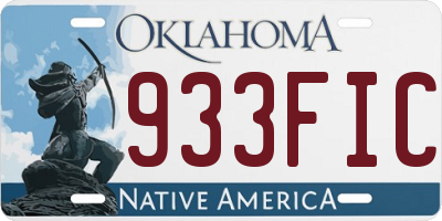OK license plate 933FIC
