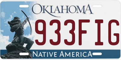 OK license plate 933FIG
