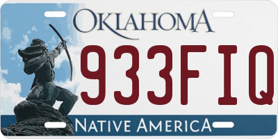 OK license plate 933FIQ