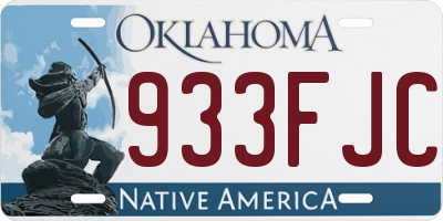 OK license plate 933FJC