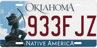 OK license plate 933FJZ