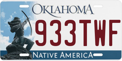 OK license plate 933TWF